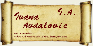 Ivana Avdalović vizit kartica